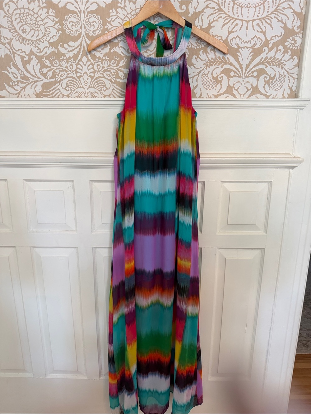 La Blanca Multi-Color Halter Maxi Dress